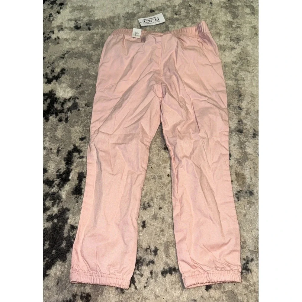 NWT The Children's Place Girls Sz 3T 3 Toddler Pink Twill Pull-On Jogger Pants